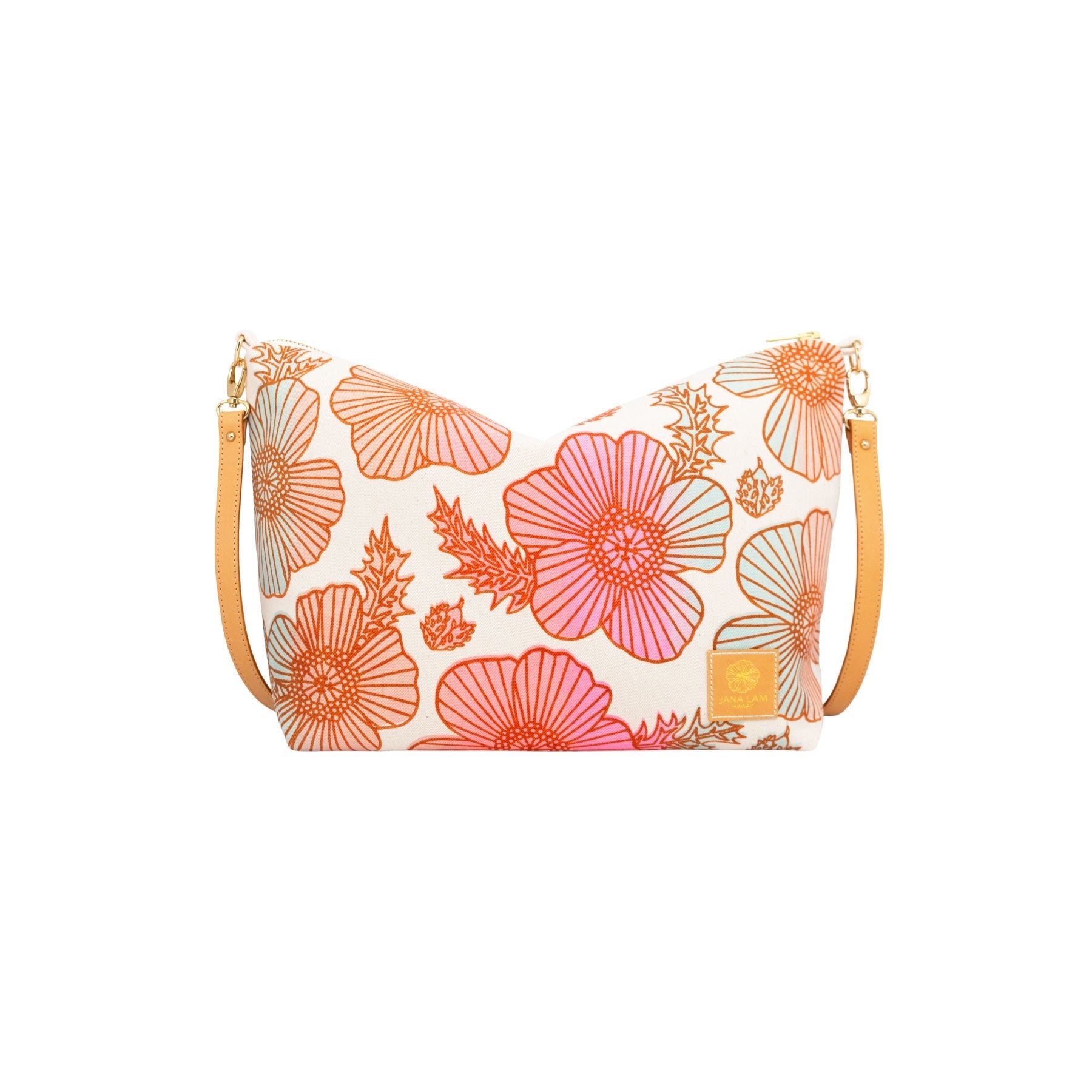 Slouchy Cross Body • Pua Kala • Sienna over Pink, Blush, and Aqua Ombre - Jana Lam Hawaii