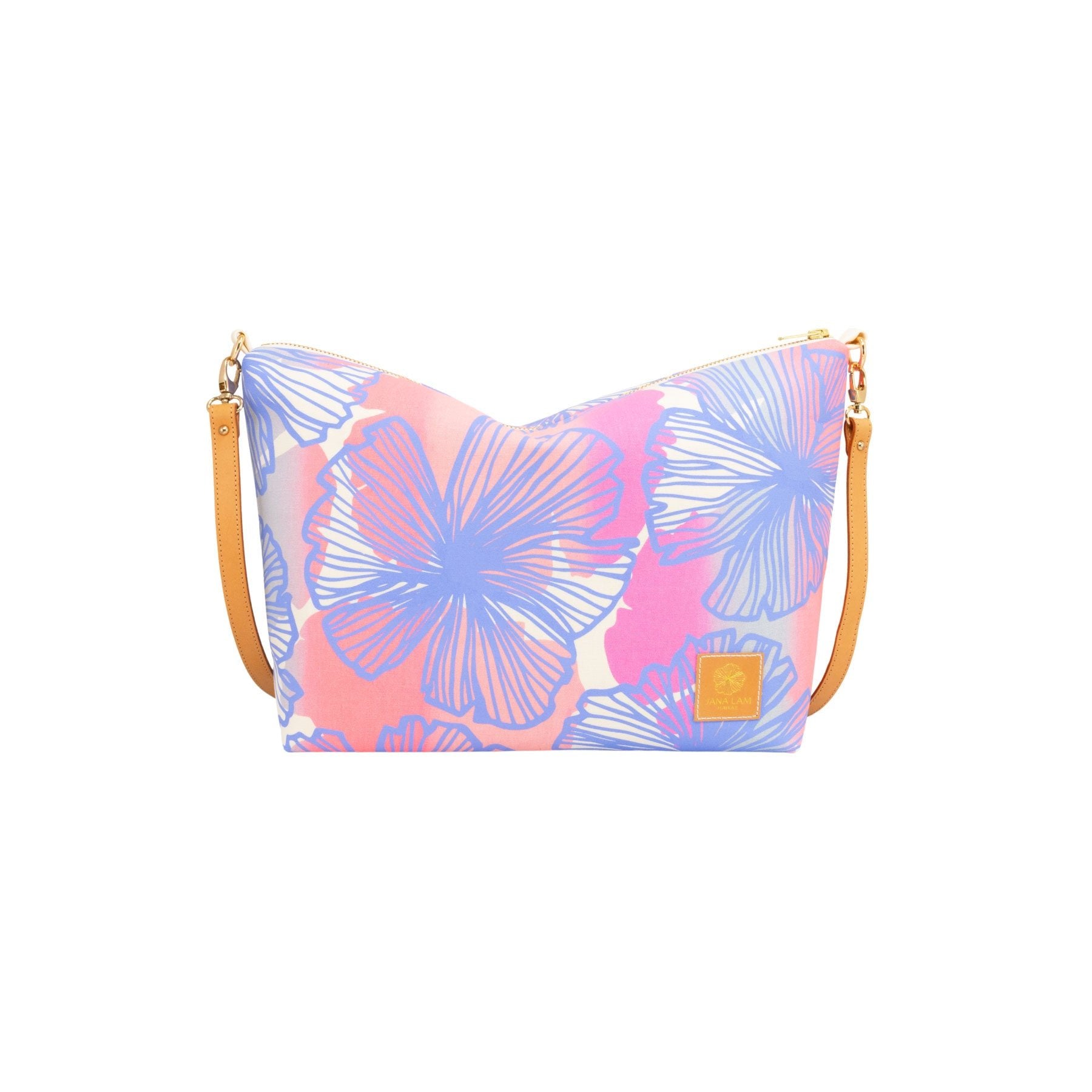 Slouchy Cross Body • Seaflower • Blue over Pink, Peach, and Sky Ombre - Jana Lam Hawaii