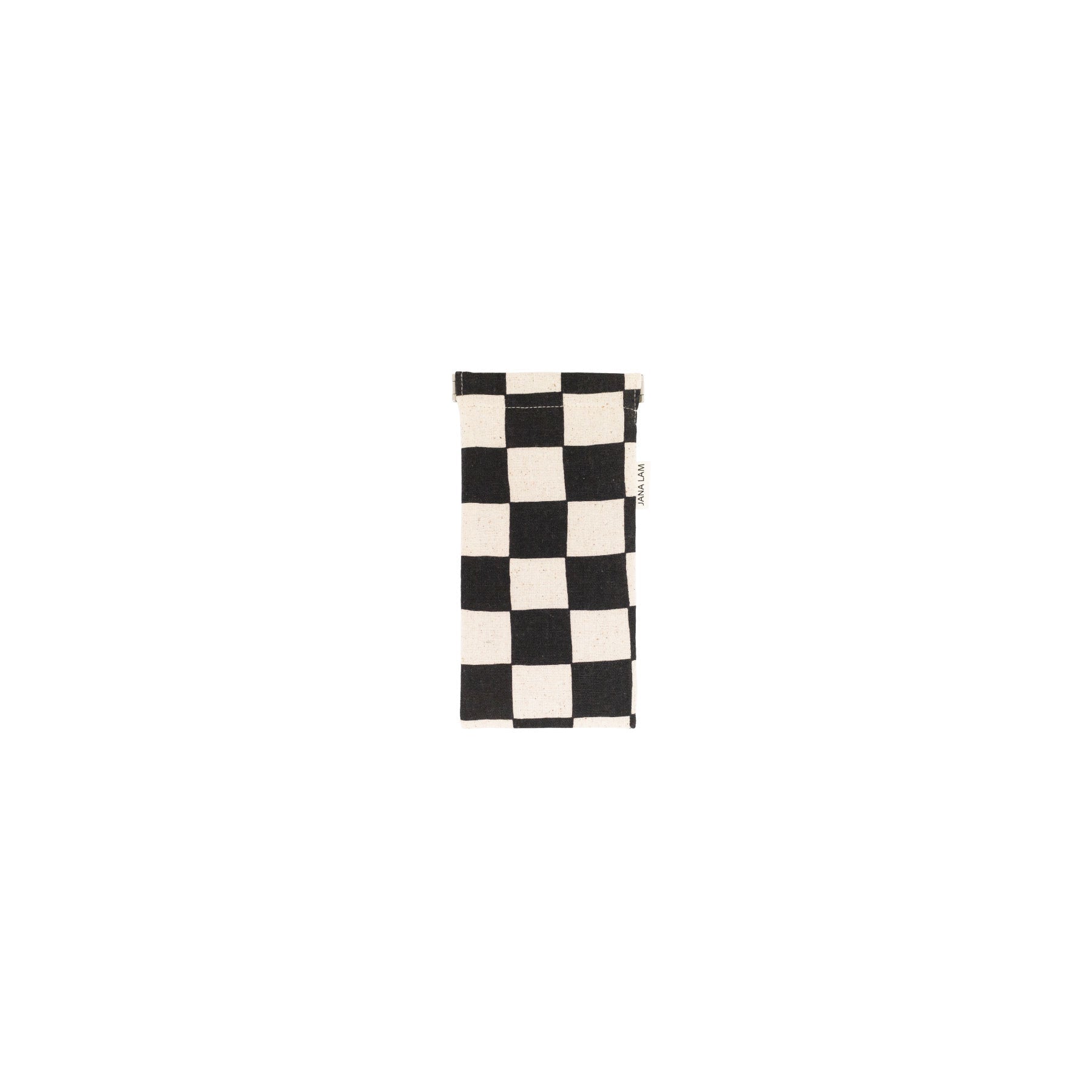 Sunglass Case • Checkerboard • Black on Natural Fabric - Jana Lam Hawaii