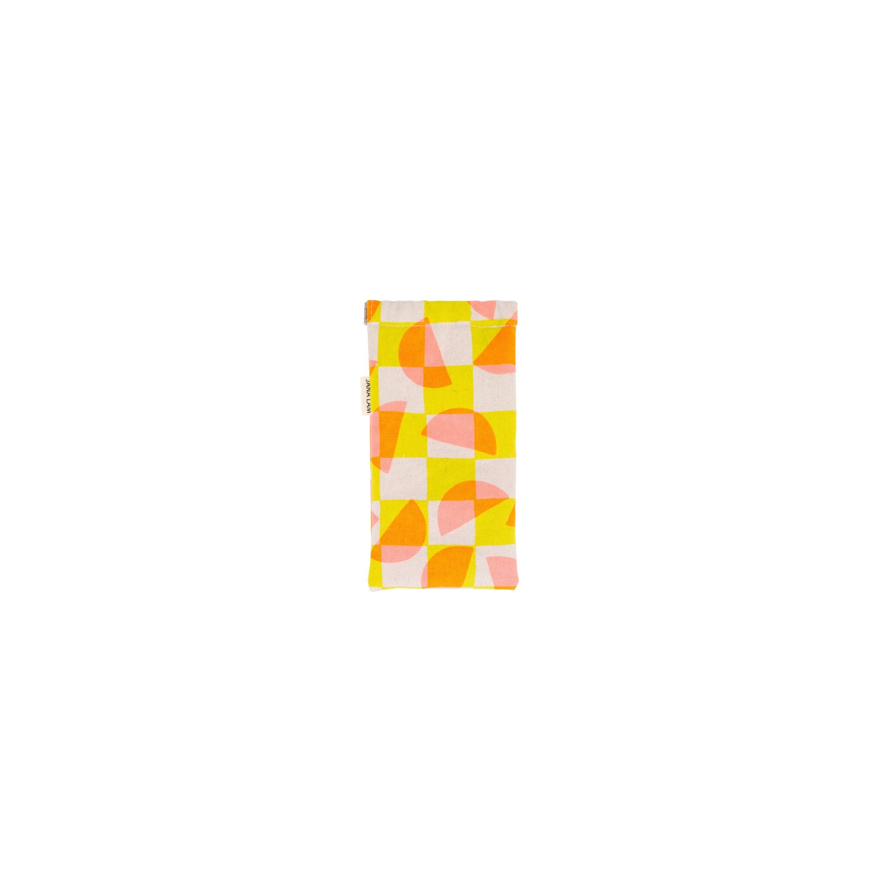 Sunglass Case • Halfmoon Checkerboard • Neon Coral over Neon Yellow - Jana Lam Hawaii