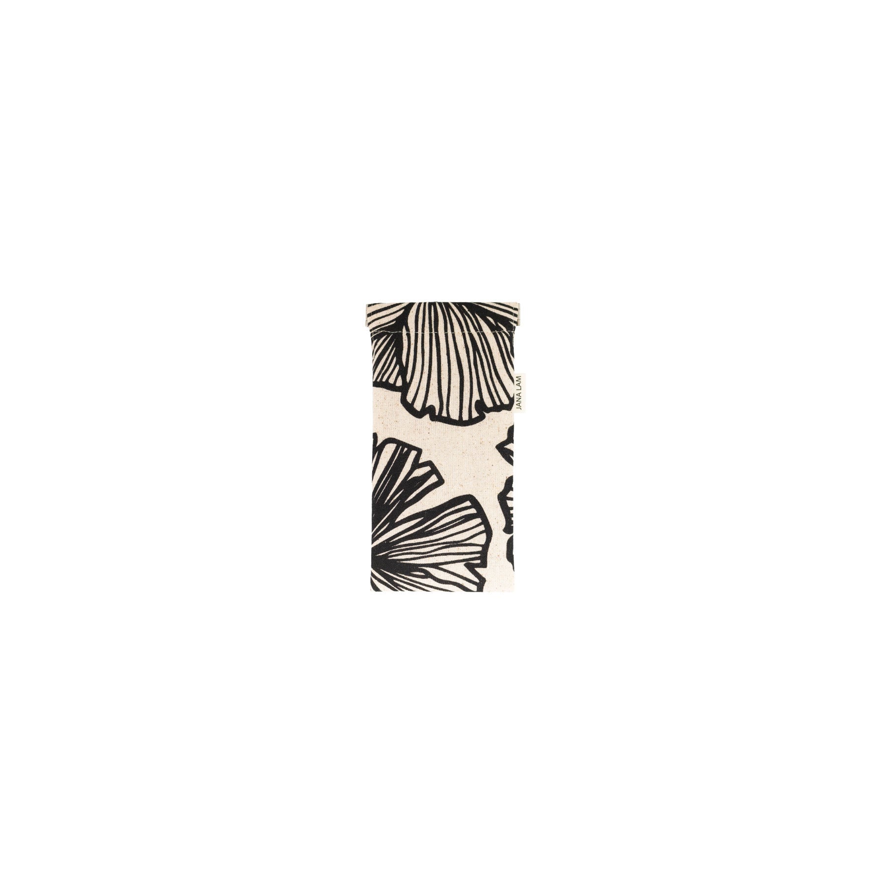 Sunglass Case • Seaflower • Black on Natural Fabric - Jana Lam Hawaii