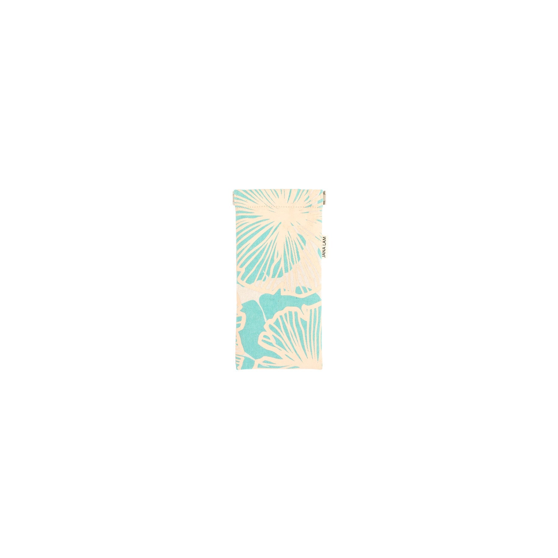 Sunglass Case • Seaflower • Sand over Offset Turquoise - Jana Lam Hawaii