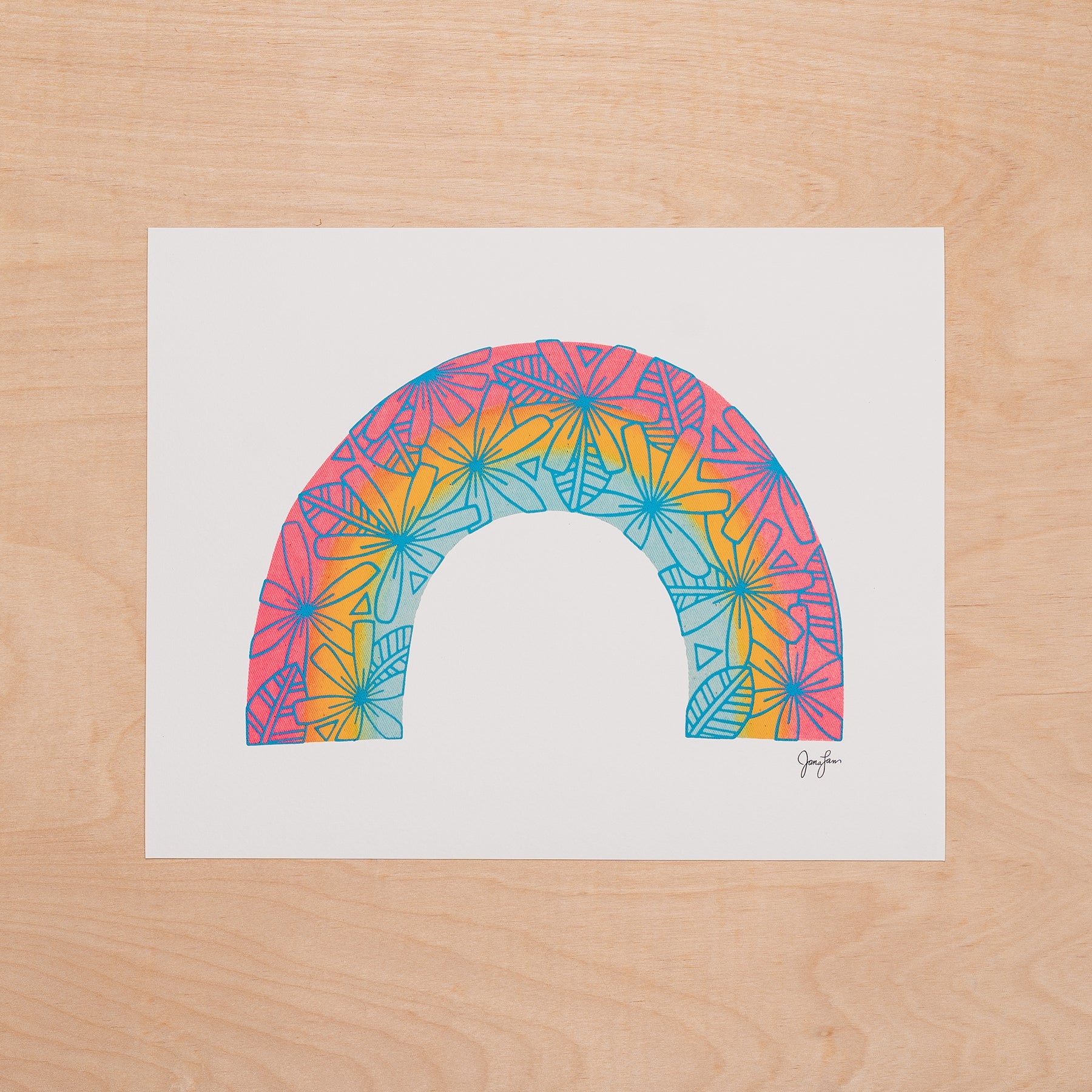 Tiare Rainbow Art Print • Classic Rainbow - Jana Lam Hawaii