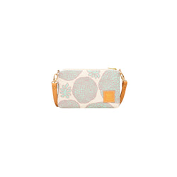 Mini Slim Zipper Cross Body • Ulu • Purplish Brown over Aqua