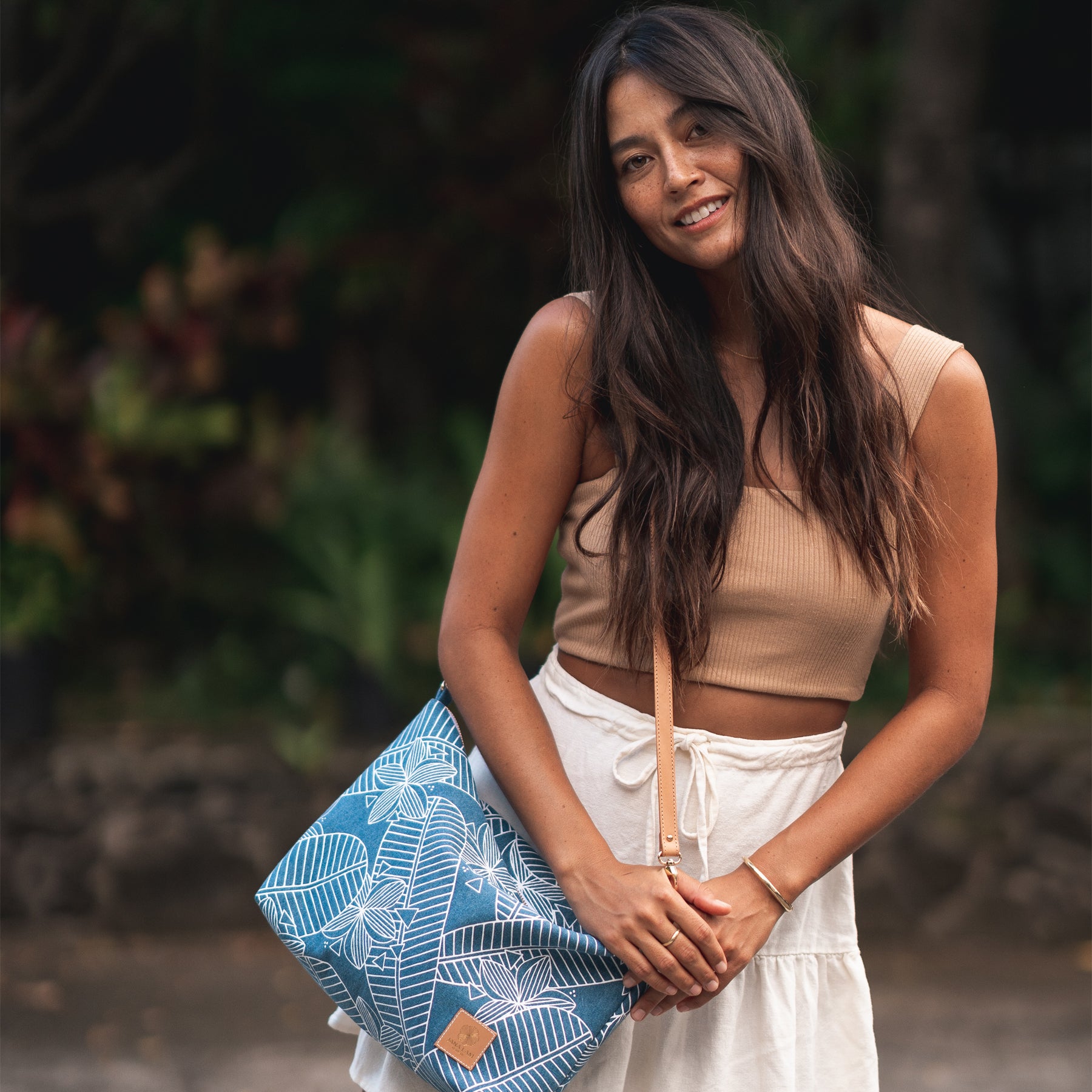 Slouchy Cross Body • Plumeria • Denim Collection