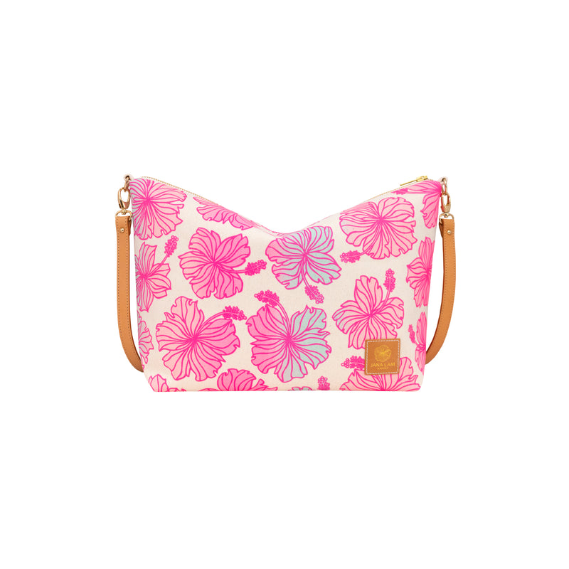 Slouchy Cross Body • Hibiscus • Hot Pink over Pink and Aqua Ombre