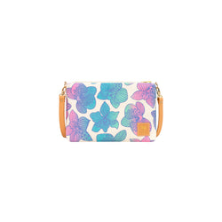 Slim Zipper Cross Body • Orchid • Indigo over Turquoise, Pink, and Green Ombre