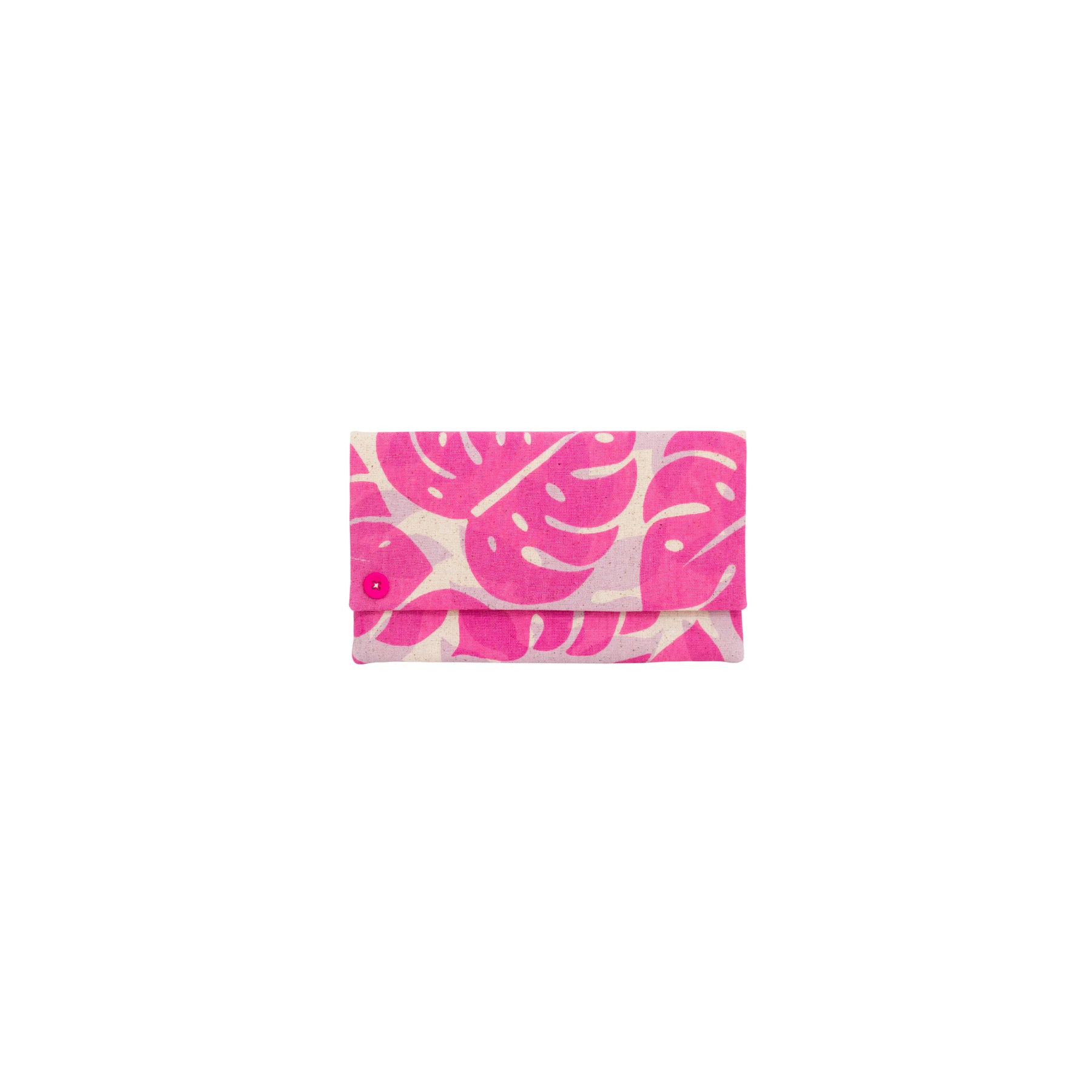 Classic Envelope Clutch • Monstera and Papaya Leaf Shadow • Hot Pink over Lavender