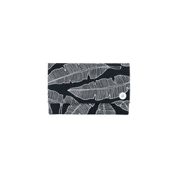 Oversize Envelope Clutch • Banana Leaf • White on Black Fabric