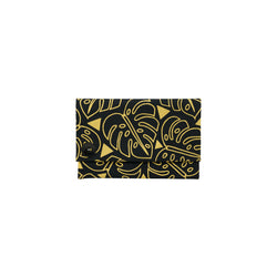 Oversize Envelope Clutch • Monstera • Gold on Black Fabric