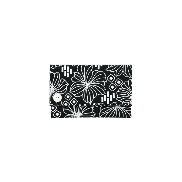 Oversize Envelope Clutch • Retro Blooms • White on Black Fabric