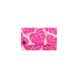 Oversize Envelope Clutch • Monstera and Papaya Leaf Shadow • Hot Pink over Lavender