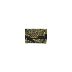Petite Envelope Clutch • Banana Leaf • Gold on Black Fabric