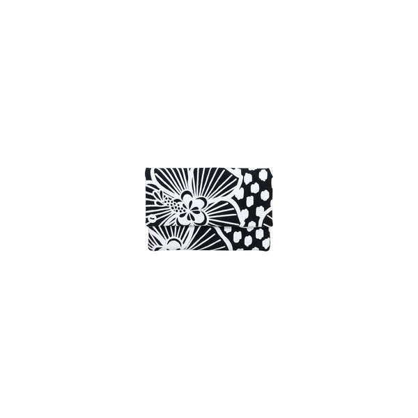 Petite Envelope Clutch • Hau • White on Black Fabric