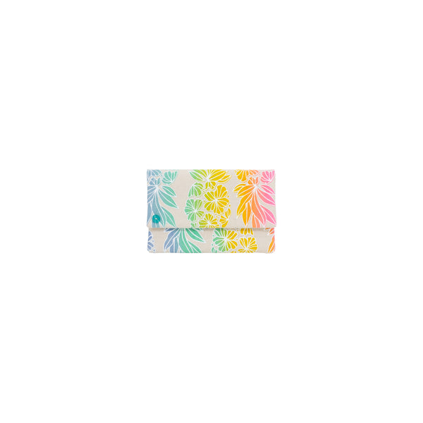 Petite Envelope Clutch • Seaflower Pineapple • White over Rainbow Ombre
