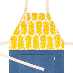 Apron • Seaflower Pineapple • Gold over Yellow