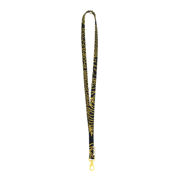 Lanyard • Gold on Black Fabric