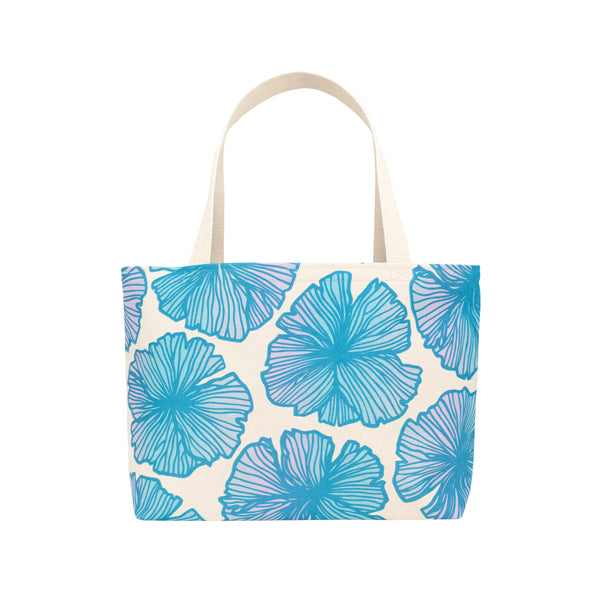Beach Bag Tote • Seaflower • Metallic Blue over Lavender and Blue Ombre