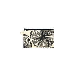 Classic Zipper Clutch • Seaflower • Black on Natural Fabric