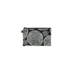 Classic Zipper Clutch • Ulu • White over Black Fabric