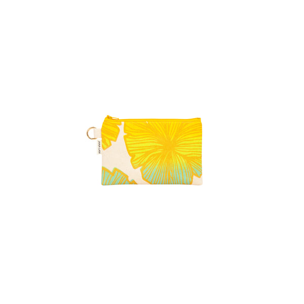 Petite Zipper Clutch • Seaflower • Gold over Yellow, Lime, and Aqua Ombre