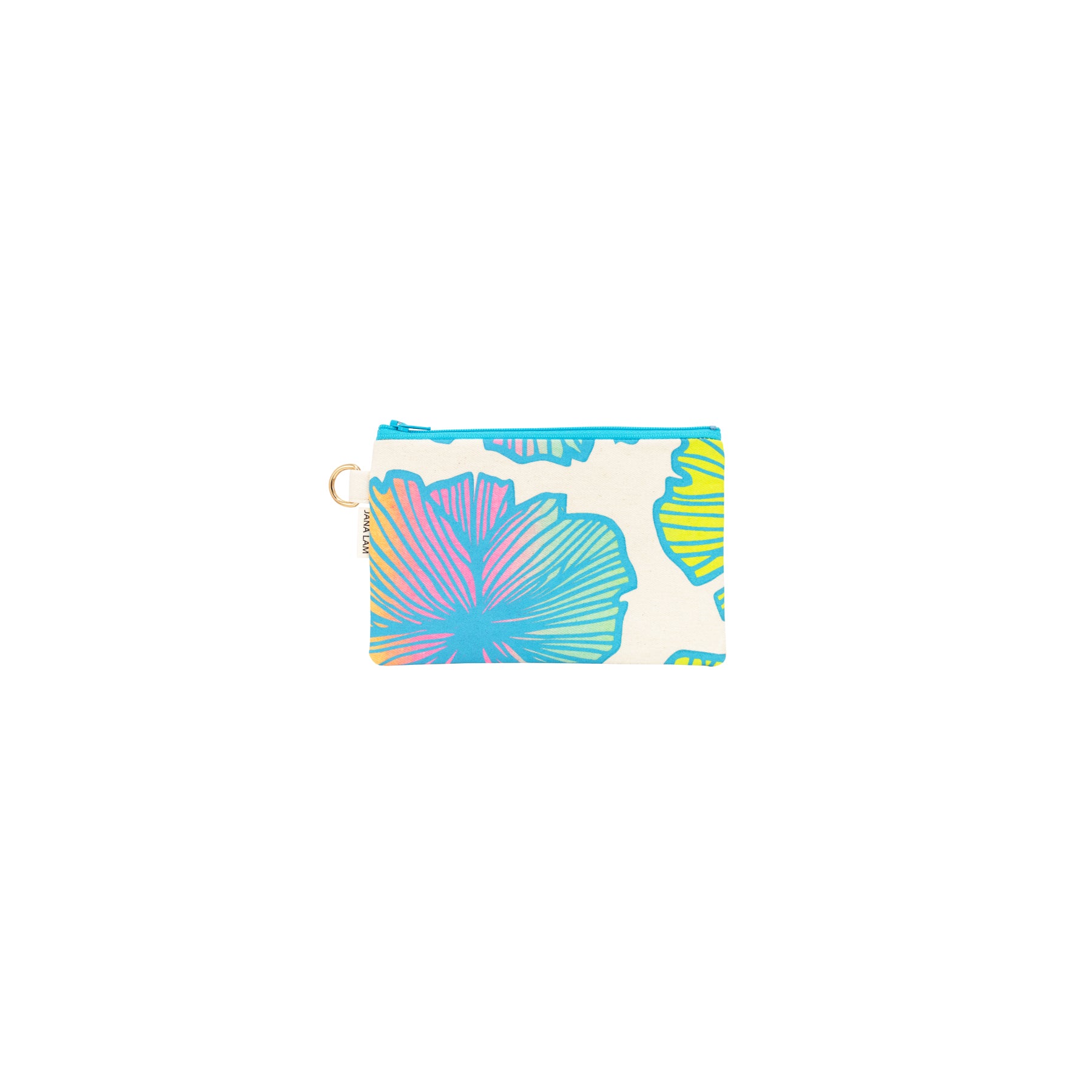 Petite Zipper Clutch • Seaflower • Blue over Rainbow Ombre