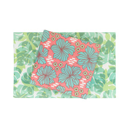 Retro Blooms + Monstera Shadow Eco Wrapping Paper • Wrappily + Jana Lam