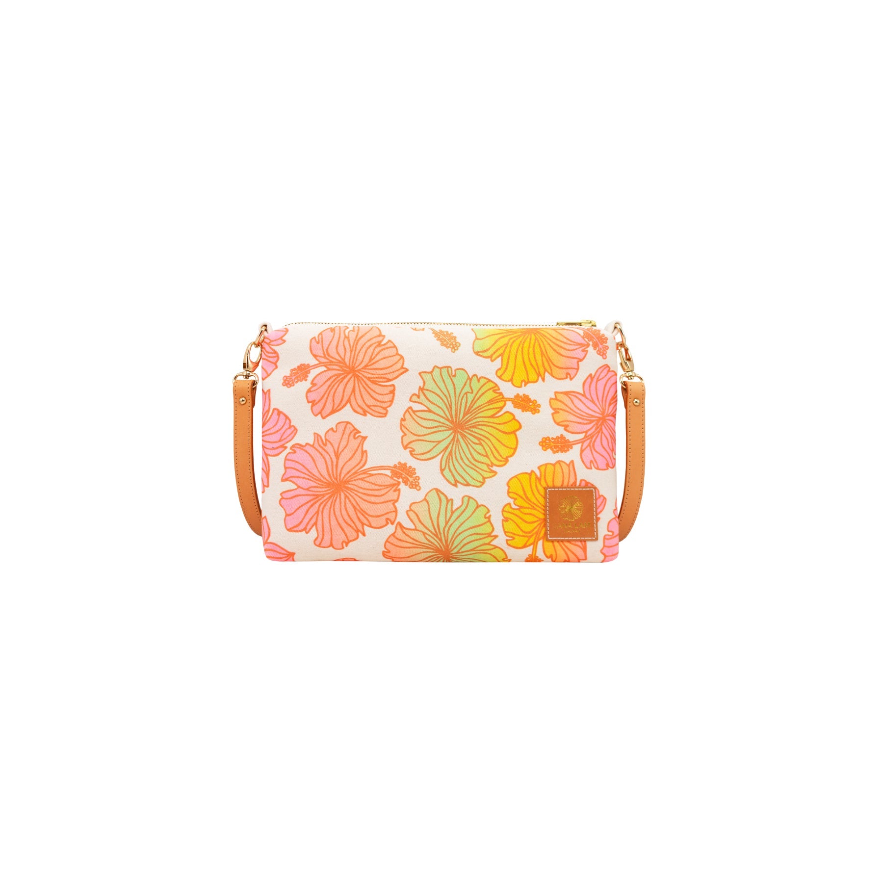 Slim Zipper Cross Body • Hibiscus • Copper over Warm Rainbow Ombre - Jana Lam Hawaii