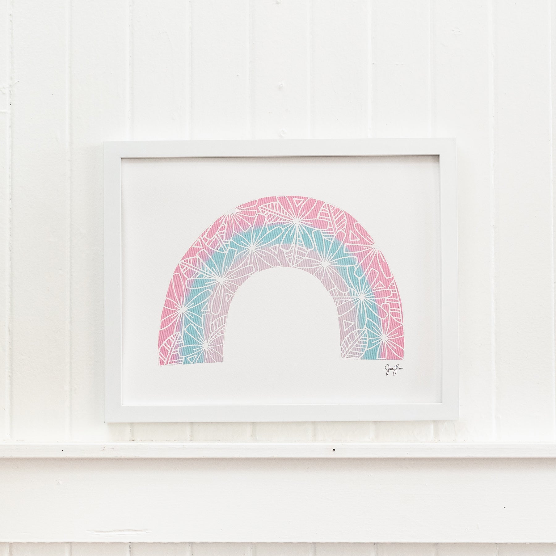 Tiare Rainbow Art Print • Pastel Berry Rainbow - Jana Lam Hawaii