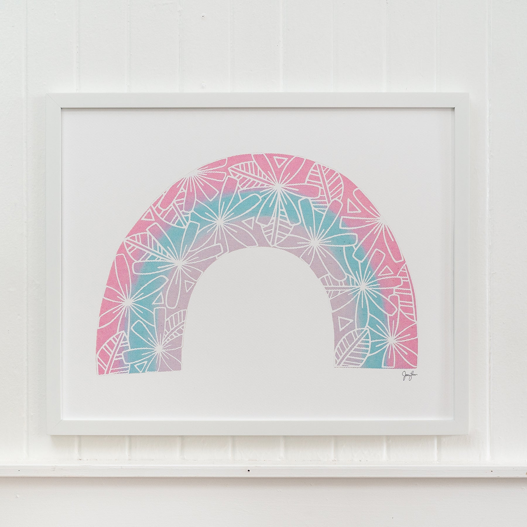 Tiare Rainbow Art Print • Pastel Berry Rainbow - Jana Lam Hawaii