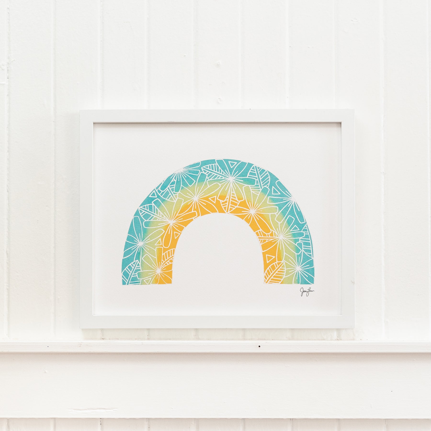 Tiare Rainbow Art Print • Sea Breeze Rainbow - Jana Lam Hawaii