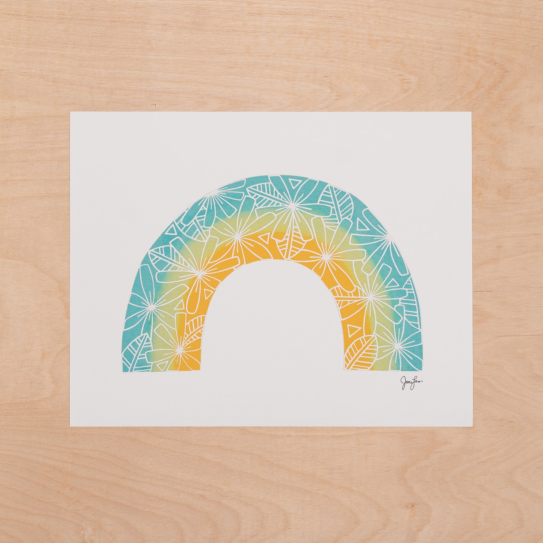 Tiare Rainbow Art Print • Sea Breeze Rainbow - Jana Lam Hawaii